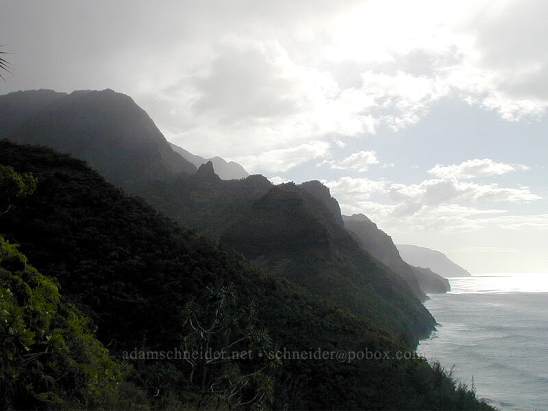 Na Pali coast [Kalalau Trail, Na Pali Coast State Park, Kaua'i, Hawaii]