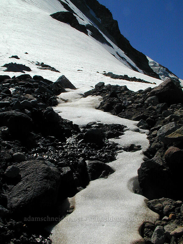 melting snow [Cooper Spur, Mt. Hood Wilderness, Hood River County, Oregon]