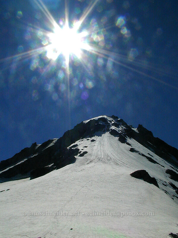 afternoon sun, Mount Hood, & a dusty camera lens [Cooper Spur, Mt. Hood Wilderness, Hood River County, Oregon]