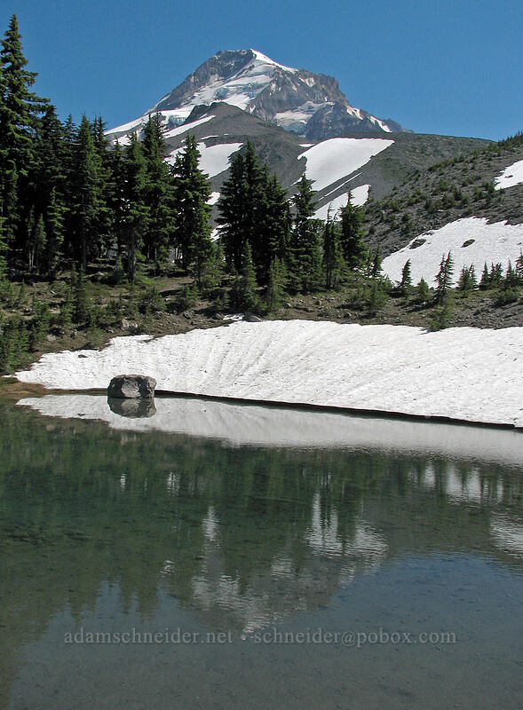 Mt. Hood reflected in Dollar Lake [Dollar Lake, Mt. Hood Wilderness, Hood River County, Oregon]