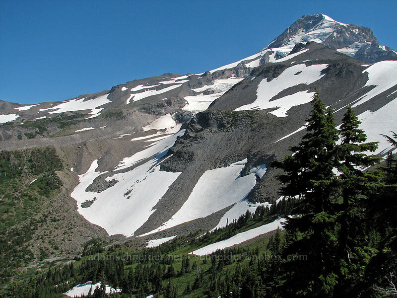 Mount Hood, Coe Glacier, Barrett Spur, & Elk Cove [Dollar Lake, Mt. Hood Wilderness, Hood River County, Oregon]