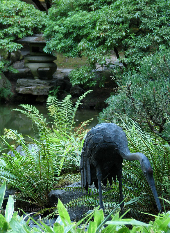 lantern & crane [Portland Japanese Garden, Portland, Multnomah County, Oregon]