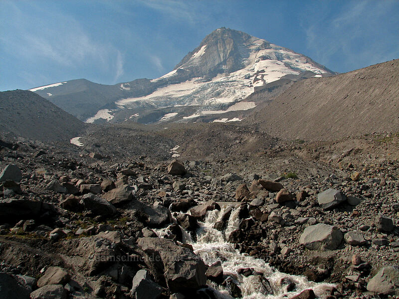 Mount Hood & Eliot Glacier [Eliot Glacier outwash plain, Mt. Hood Wilderness, Hood River County, Oregon]