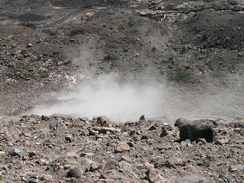dust clouds [west moraine of Eliot Glacier, Mt. Hood Wilderness, Hood River County, Oregon]