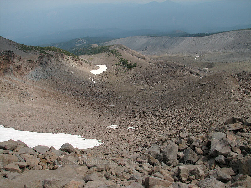 valley between Langille Crags & Eliot Glacier [above Langille Crags, Mt. Hood Wilderness, Hood River County, Oregon]
