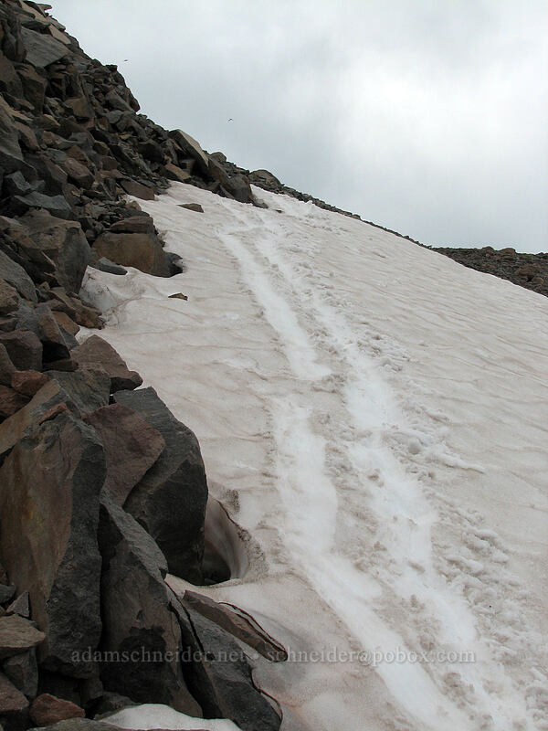 my tracks [above Langille Crags, Mt. Hood Wilderness, Hood River County, Oregon]