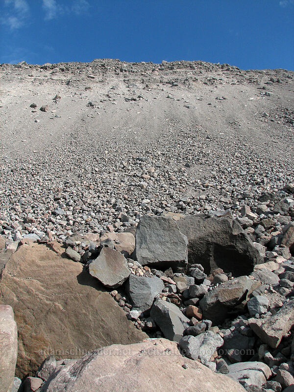 Eliot Glacier's eastern lateral moraine [Eliot Glacier outwash plain, Mt. Hood Wilderness, Hood River County, Oregon]