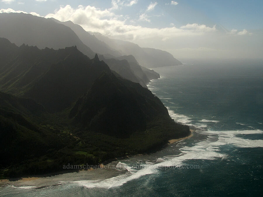 Makana Ridge & Na Pali Coast [airplane tour, Kaua'i, Hawaii]