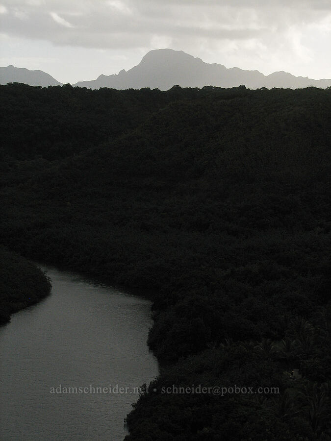 Wailua River & Ha'upu [Opaeka'a Falls overlook, Wailua River State Park, Kaua'i, Hawaii]