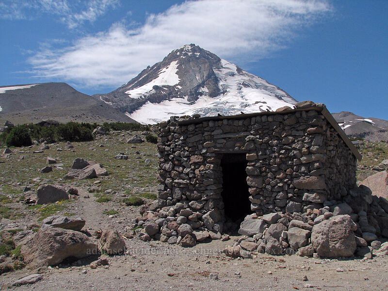 Cooper Spur stone shelter [Cooper Spur trail, Mt. Hood Wilderness, Hood River County, Oregon]