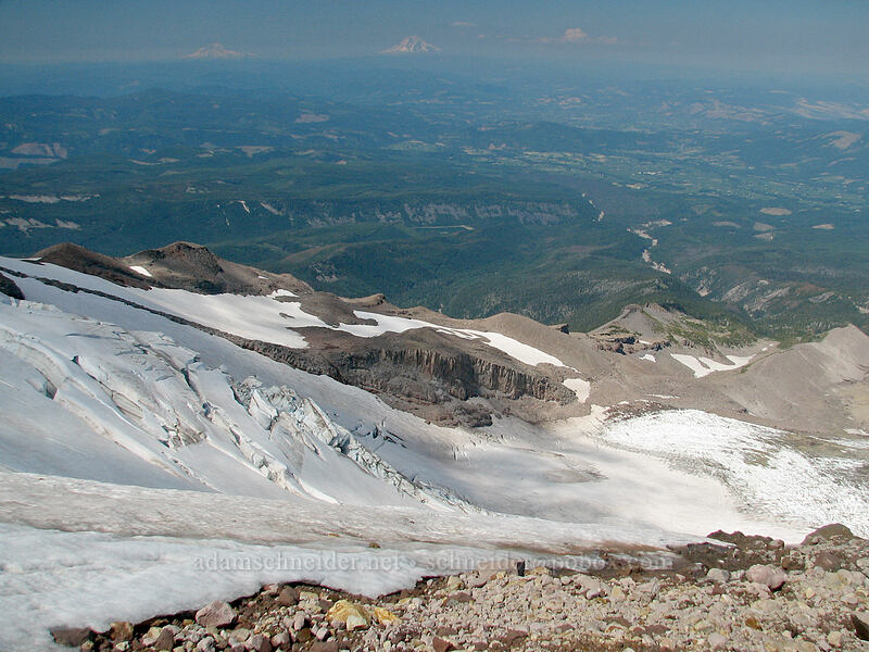 Eliot Glacier & Langille Crags [near Tie-In Rock, Cooper Spur, Mt. Hood Wilderness, Hood River County, Oregon]