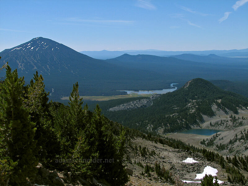 Mount Bachelor, Sparks Lake, Devil's Hill, & Moraine Lake [South Sister Trail, Three Sisters Wilderness, Deschutes County, Oregon]