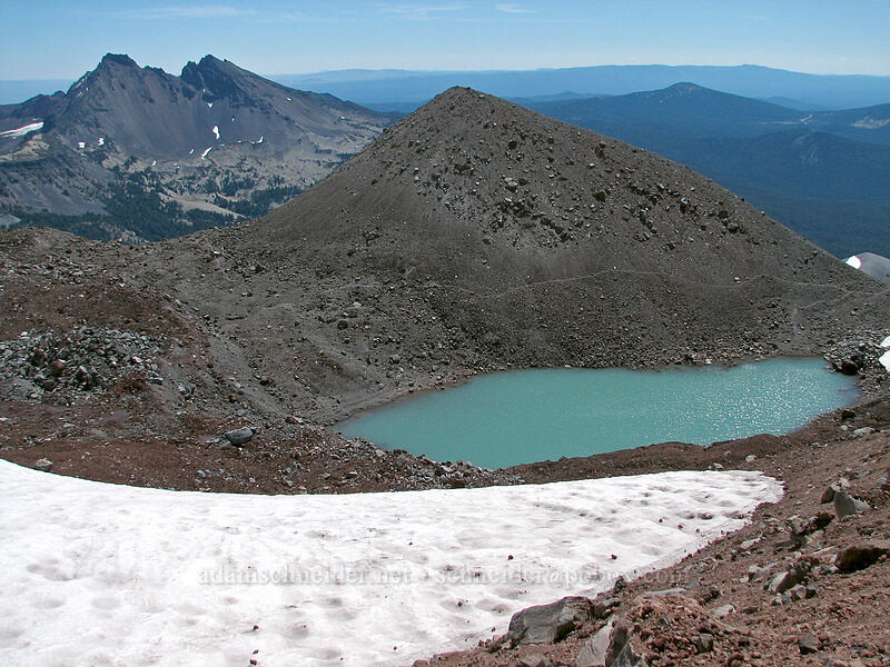 Broken Top & the pool below Lewis Glacier [South Sister Trail, Three Sisters Wilderness, Deschutes County, Oregon]