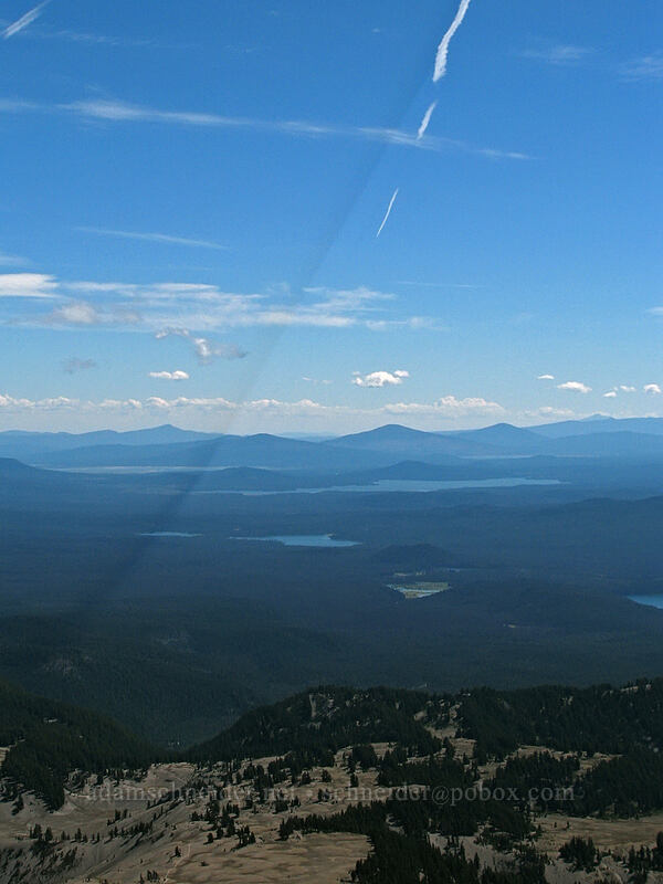 jet contrail casting a shadow [South Sister Trail, Three Sisters Wilderness, Deschutes County, Oregon]