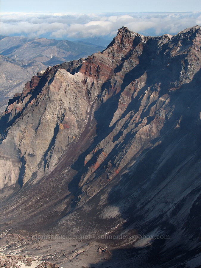 eastern wall of the crater [Mt. St. Helens crater rim, Mt. St. Helens National Volcanic Monument, Skamania County, Washington]