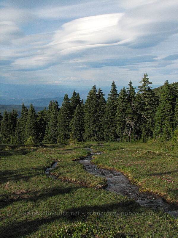 lenticular clouds over Wy'east Basin [Wy'east Basin, Mt. Hood Wilderness, Hood River, Oregon]