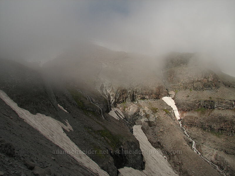 Mount Hood, obscured by clouds [Newton-Clark Ridge, Mt. Hood National Forest, Hood River, Oregon]