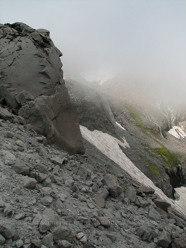 Mount Hood, obscured by clouds [Newton-Clark Ridge, Mt. Hood National Forest, Hood River, Oregon]