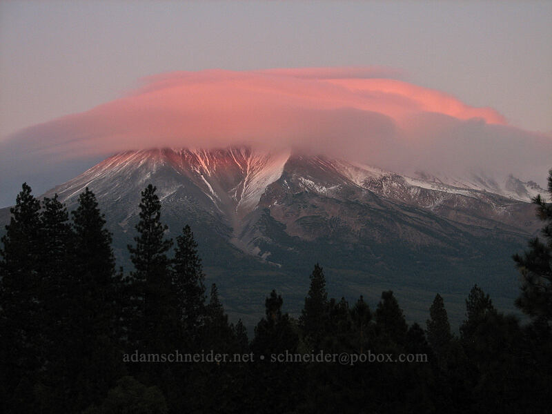lenticular clouds over Mt. Shasta [South Weed Blvd., Weed, Siskiyou County, California]