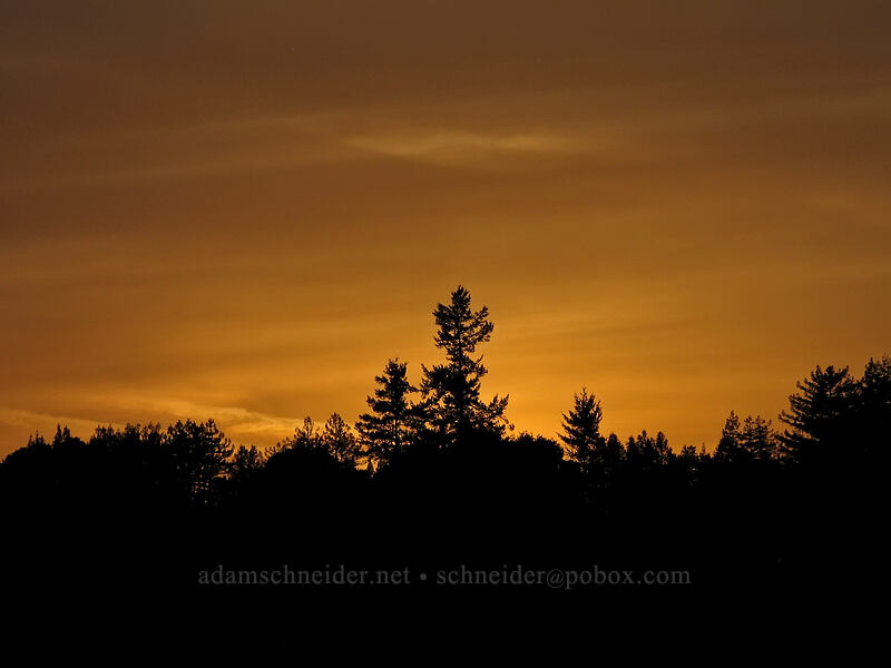 sunset [UCSC, south of Oakes College, Santa Cruz, Santa Cruz County, California]