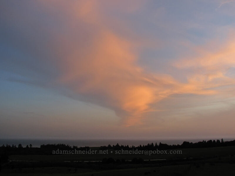 sunset [UCSC, south of Oakes College, Santa Cruz, Santa Cruz County, California]