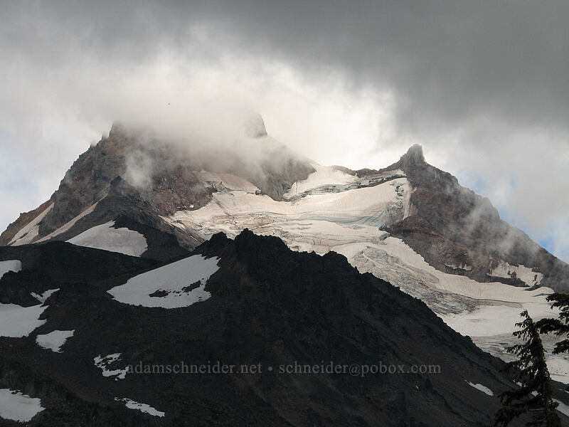 clouds over Mount Jefferson [PCT, Jefferson Park, Mt. Jefferson Wilderness, Marion County, Oregon]