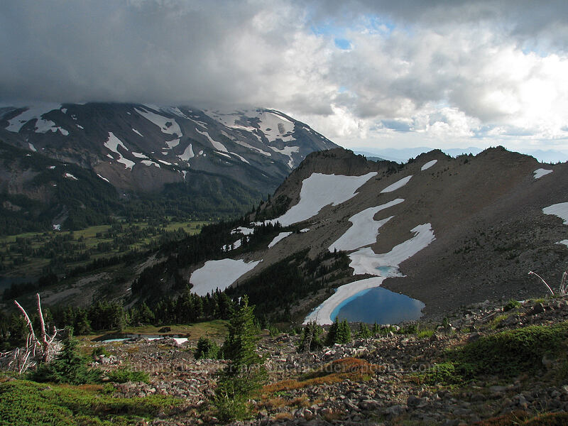 clouds over Mount Jefferson & Park Butte [Park Ridge, Mt. Jefferson Wilderness, Marion County, Oregon]