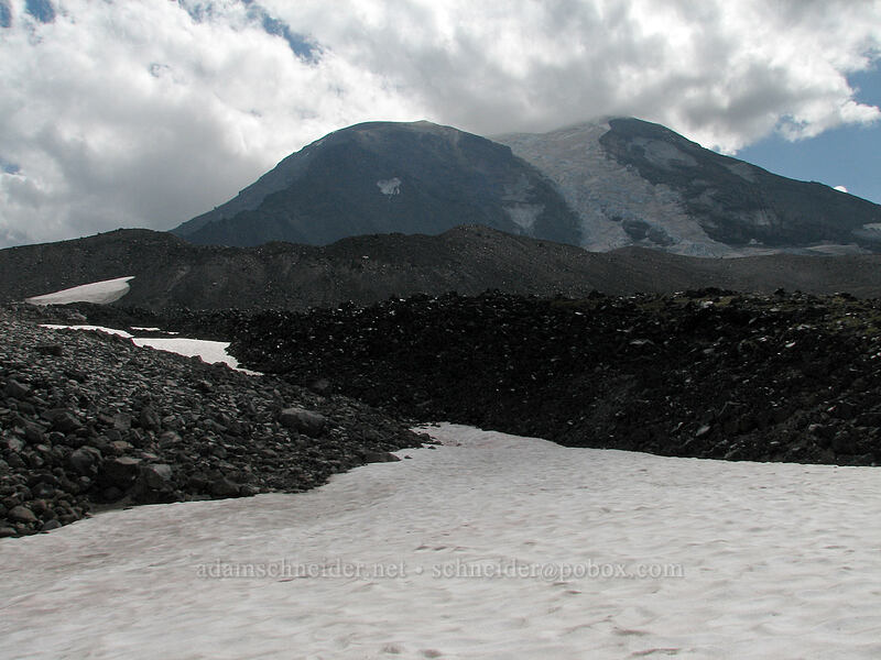 Mount Adams & snow [Adams Glacier Meadows, Mt. Adams Wilderness, Yakima County, Washington]