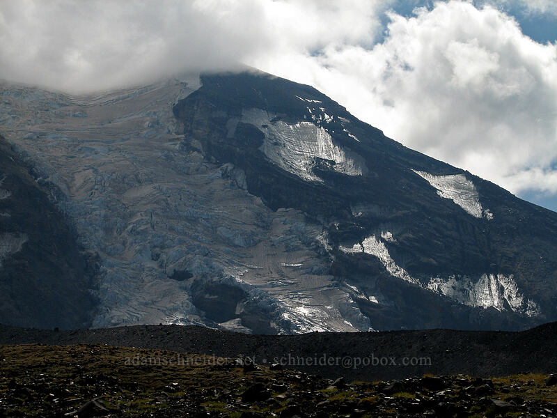 clouds over Adams Glacier [Adams Glacier Meadows, Mt. Adams Wilderness, Yakima County, Washington]