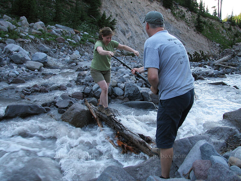 crossing Ladd Creek [Timberline Trail, Mt. Hood Wilderness, Hood River County, Oregon]
