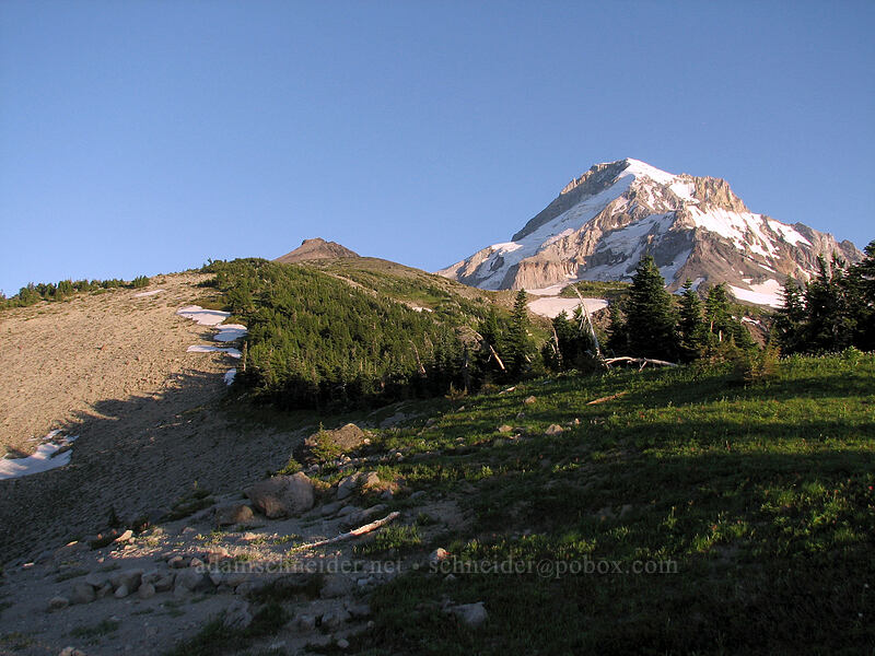 Mount Hood & Barrett Spur [above Wy'East Basin, Mt. Hood Wilderness, Hood River County, Oregon]