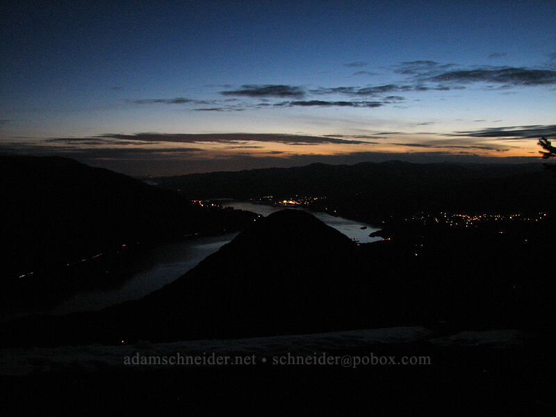 the Gorge at night [Dog Mountain Summit, Gifford Pinchot National Forest, Skamania County, Washington]