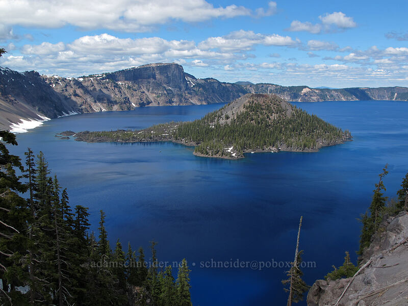 Llao Rock & Wizard Island [Rim Drive, Crater Lake National Park, Klamath County, Oregon]