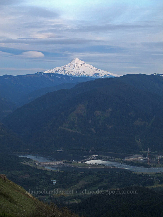 Mount Hood & Bonneville Dam [Table Mountain summit, Table Mountain NRCA, Skamania County, Washington]