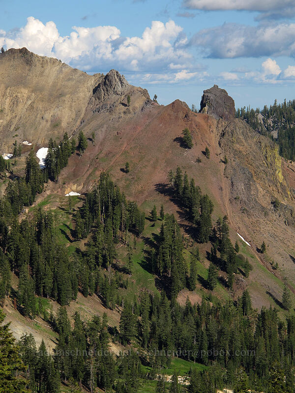 crags above East Sulphur Creek [Lassen Peak Highway, Lassen Volcanic National Park, Shasta County, California]