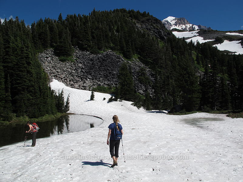 Tracy & Allison at the ponds [Timberline Trail, Mt. Hood Wilderness, Hood River County, Oregon]