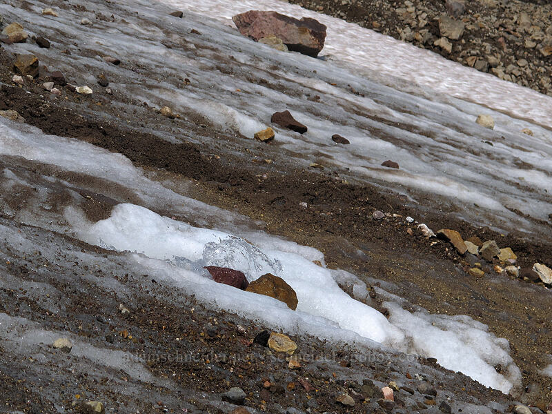 water bursting out of the glacier [Eliot Glacier, Mt. Hood Wilderness, Hood River County, Oregon]