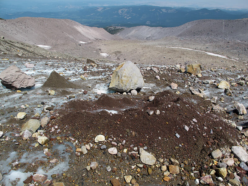 sandy icy mounds [Eliot Glacier, Mt. Hood Wilderness, Hood River County, Oregon]