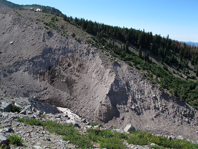 Timberline Trail washout [Eliot Glacier moraine, Mt. Hood Wilderness, Hood River County, Oregon]