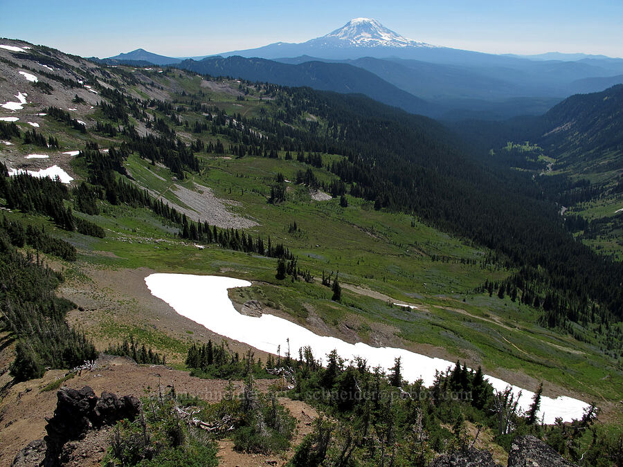 Mount Adams & Goat Creek Valley [Goat Ridge saddle, Goat Rocks Wilderness, Lewis County, Washington]