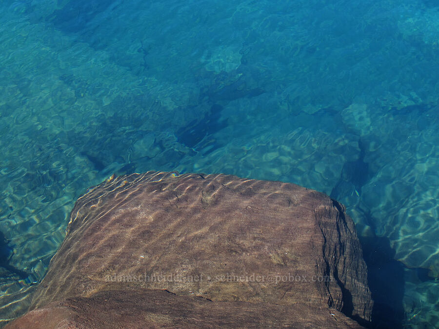rocks in Bays Lake [Jefferson Park, Mt. Jefferson Wilderness, Marion County, Oregon]