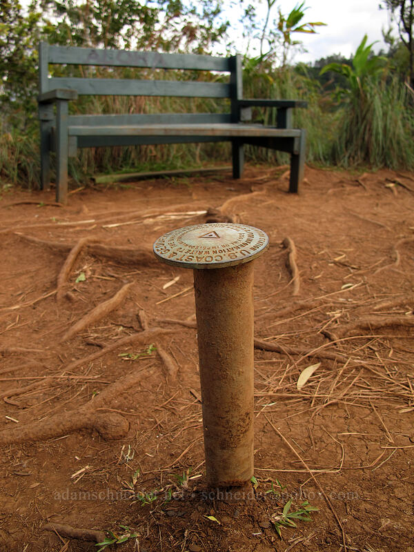 a very literal benchmark ['Okolehao Trail, Hanalei, Kaua'i, Hawaii]