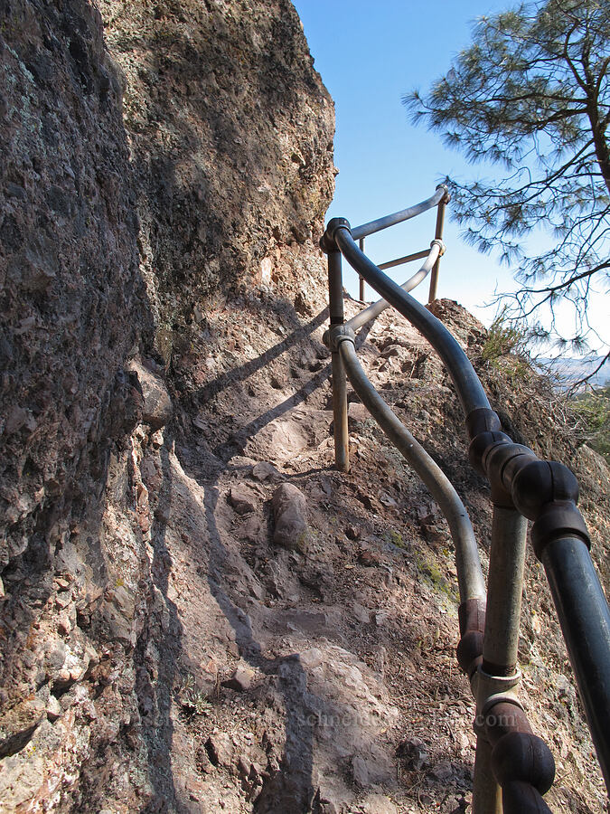 very narrow trail [High Peaks Trail, Pinnacles National Park, San Benito County, California]