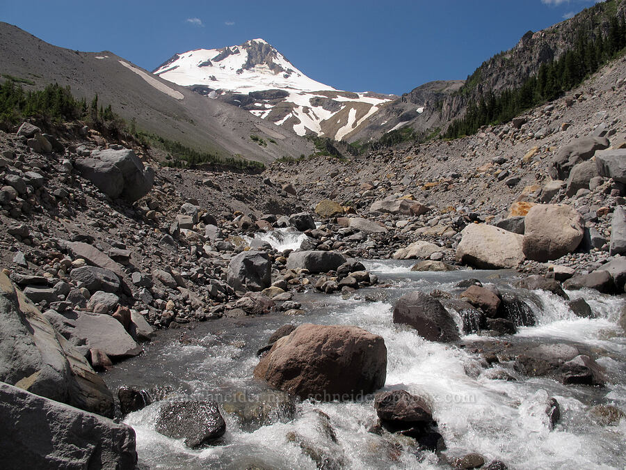 Mount Hood & Newton Creek [Newton Creek Canyon, Mt. Hood Wilderness, Hood River County, Oregon]