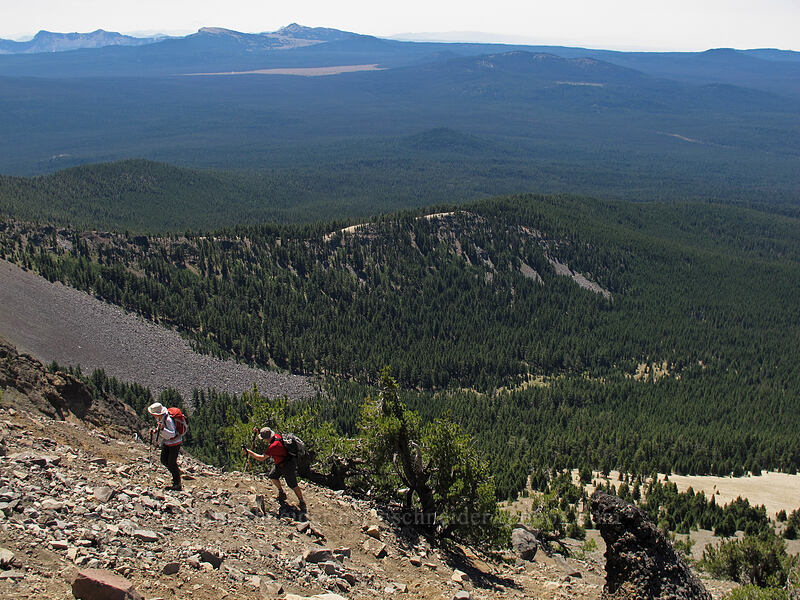 scree-filled trail & wide views [Mt. Thielsen Trail, Mt. Thielsen Wilderness, Douglas County, Oregon]