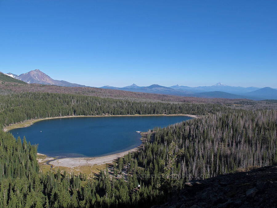 Three Creek Lake & lots of volcanoes [Tam McArthur Trail, Deschutes National Forest, Deschutes County, Oregon]