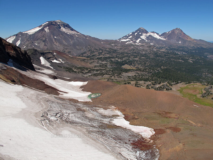 Three Sisters & Bend Glacier [Tam McArthur Rim, Three Sisters Wilderness, Deschutes County, Oregon]