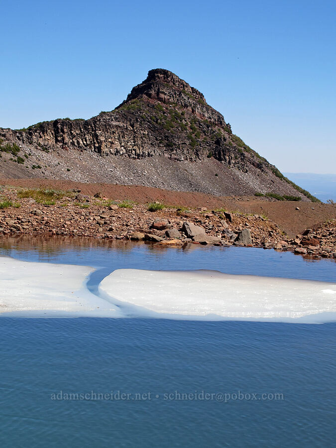 Broken Hand & blue meltwater [east side of Broken Top, Three Sisters Wilderness, Deschutes County, Oregon]