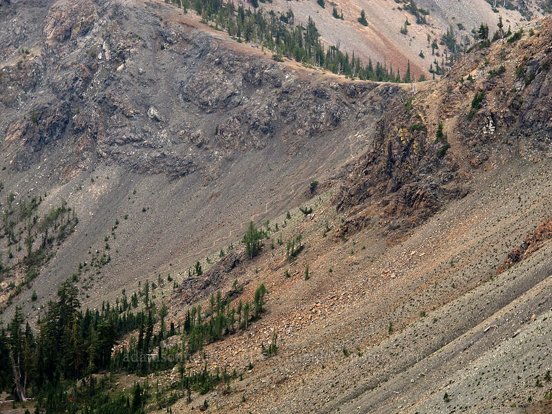 path down the north side of Longs Pass [Longs Pass-Ingalls Pass Ridge, Alpine Lakes Wilderness, Chelan County, Washington]