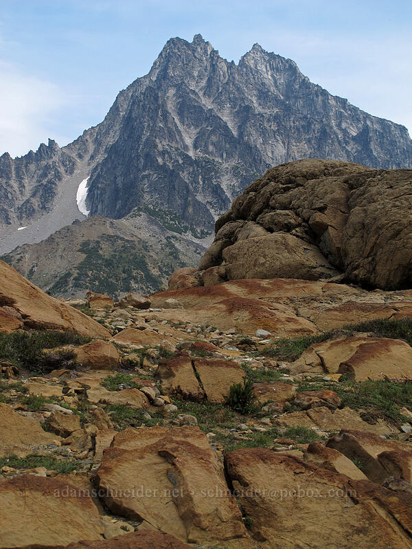 Mt. Stuart and (almost) blue sky [Lake Ingalls, Alpine Lakes Wilderness, Chelan County, Washington]